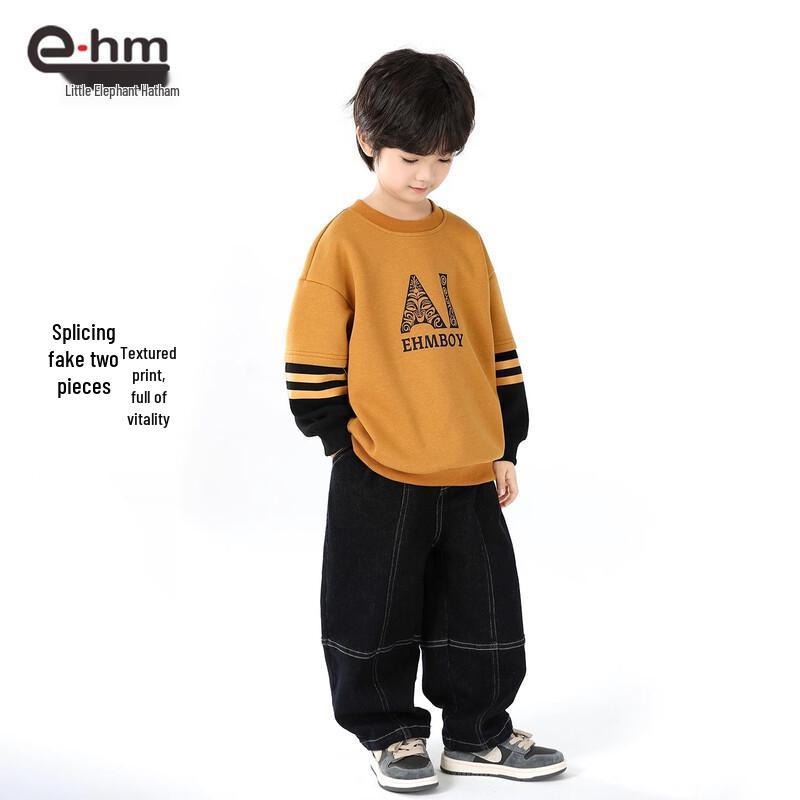 Little Elephant Hamm Boys' Spring Autumn Long Sleeve Round Neck Sweatshirt