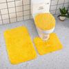 Bathroom Carpet Toilet Cushion Cover Microfiber Absorbent Non- Mat Three-piece Set