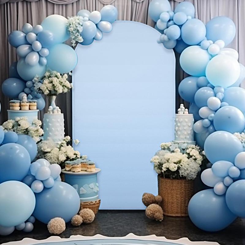 1PC Elastic Spandex Party Background Decor Double Sided Solid Color 4TF/6FT Baby Shower Backdrop Cover Wedding Birthday