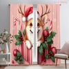 2pcs,2D Plane Printing Popular Curtain Panels Christmas Corgi Gift Festive Dog (4) Versatile Polyester Fabric (without Rod) All