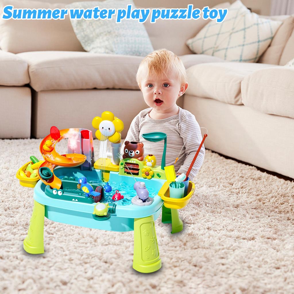 Interactive Water Table Suitable For 1-3 Year Old Children, Summer Water Play Puzzle Toys