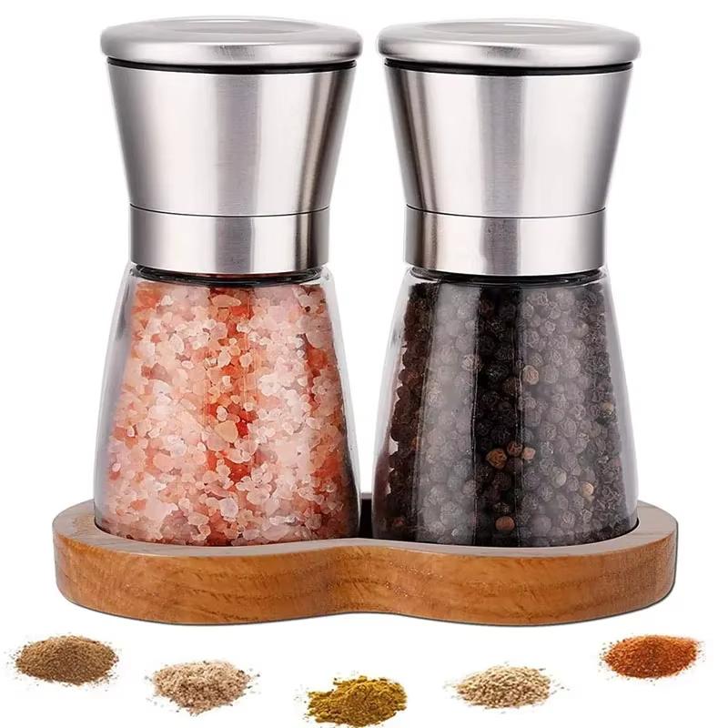 Manual Salt Pepper Grinder Pepper Grinder Salt Grinder Stainless Steel Salt and Pepper Shakers Kitchen Mills Accessories