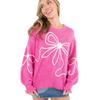 European and American Bow Design Long sleeve Pullover Sweater Women 2025 Spring and Autumn New Warm All-Match round Neck Knitted Top