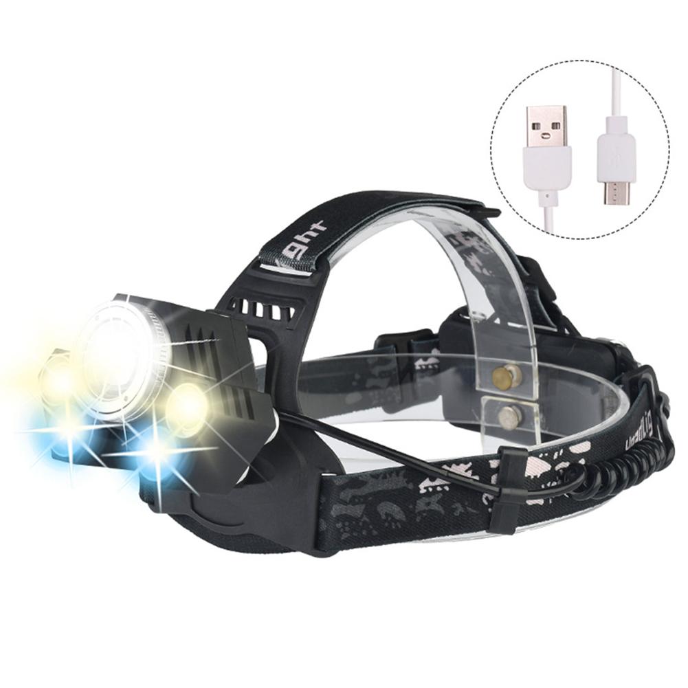 Outdoor 30W USB Charging 5 LEDs Zoom Headlamp Flashlight