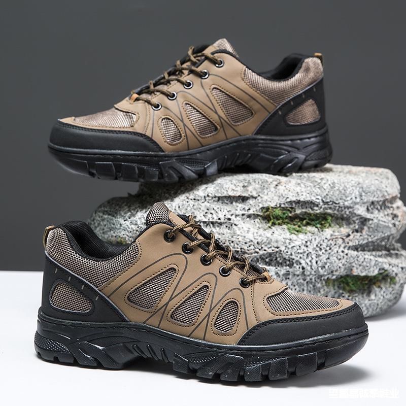 Outdoor men's hiking shoes breathable mesh hiking casual sports shoes thick-soled wear-resistant men's shoes