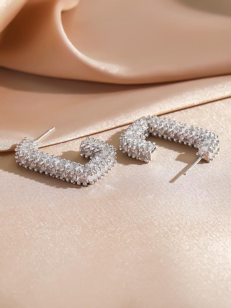 Emmaya-1 Pair Zircon Drop Earring, Luxury, Trendy, Full Mirco Paved, Crystal, Wedding, Bridal Jewelry, Fashion Party