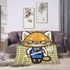 Aggretsuko Warm Soft Blanket  Students Plush Throw Blanket Novelty Living Room Flannel Bedspread Sofa Bed Cover