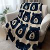 A Vintage Bear Face Design Fleece Blanket - a Soft Polyester Blanket Suitable for All Seasons, Perfect for Sofas, Couches, Offic