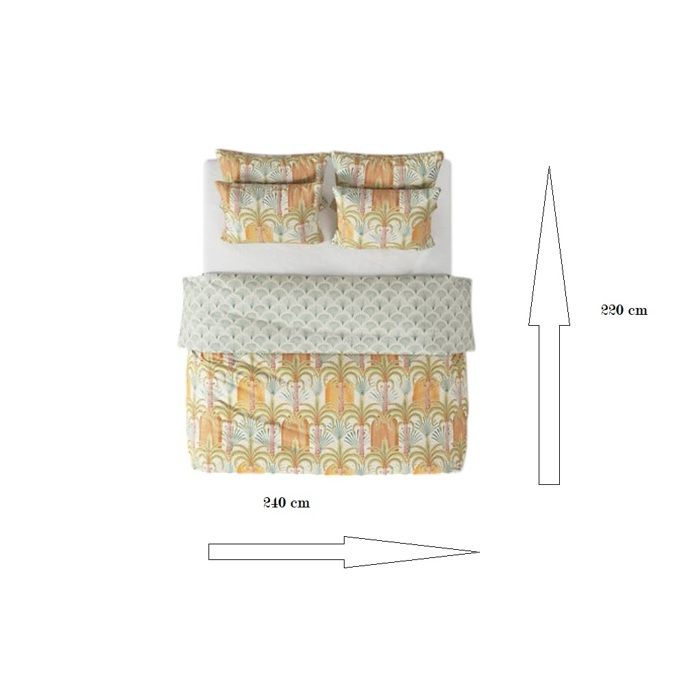 Housse De Couette - Janice - 240x220 Cm - 100% Percale De Coton - 2 Taies 63x63 Cm - Oeko-Tex®