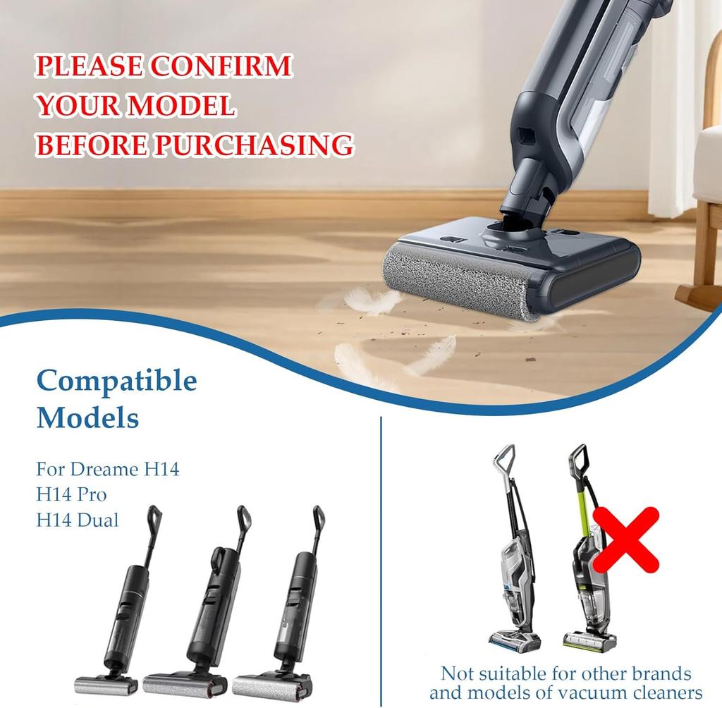 For Dreame H14 Dual / H14 Pro / H14 / H20 Pro Plus / H20 Ultra / H30 Ultra Vacuum Cleaner Roller Hepa Filter Accessories