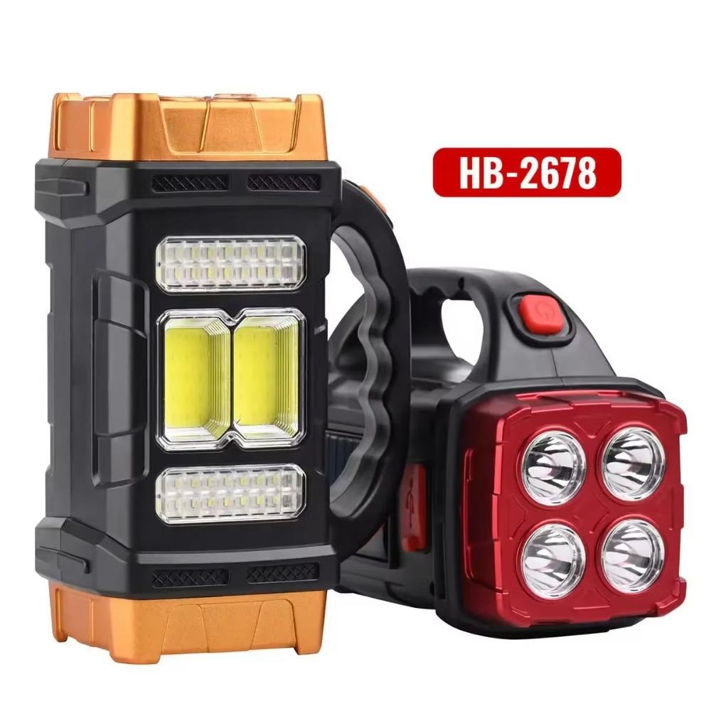 High Power Solar Emergency Light Waterproof Led Flashlight COB Searchlight  Outdoor Use