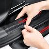 Car Door Plate Sill Scuff Cover Anti-Scratch Strip Black&Red Sticker Protector