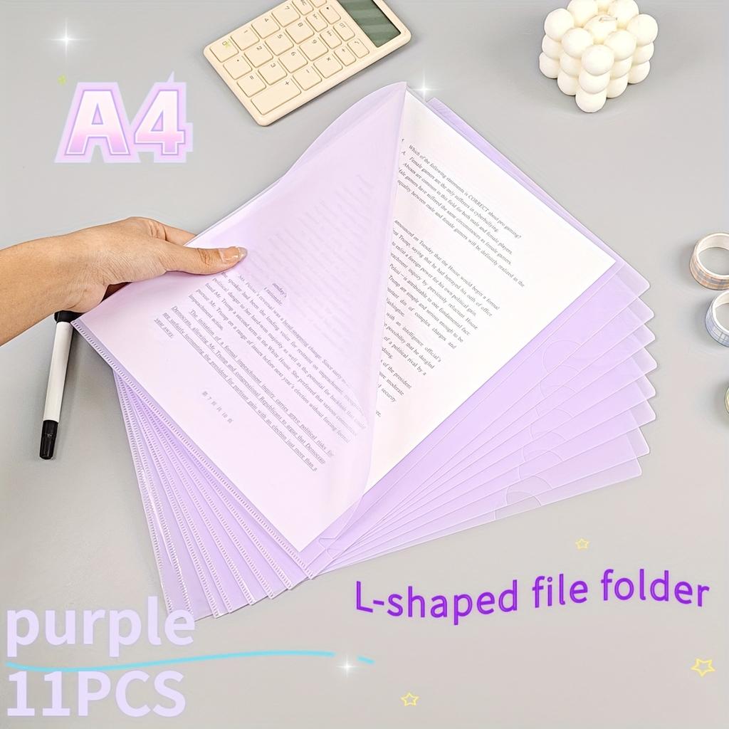 Thickened 16c Insert File Bag L-Shaped Folder Colorful Single-Page Data Report File Protection Sleeve Waterproof Resume Folder