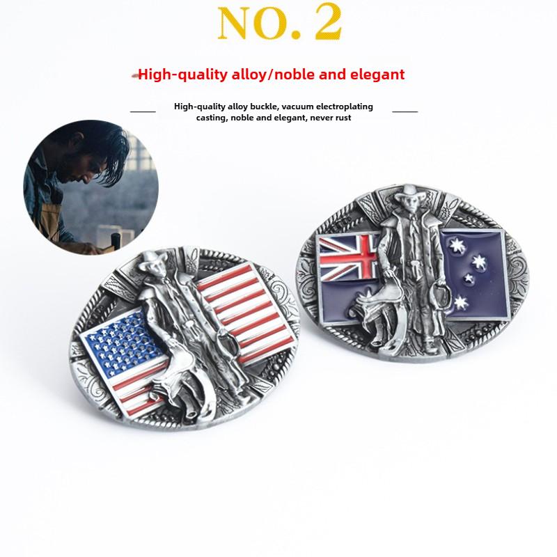Sozialer Jugendlicher Typ Mode Rindsleder Gürtel Ganze Zweischichtige Leder Persönlichkeit Beliebt Mode Flagge Gürtel Accessoires Gürtel