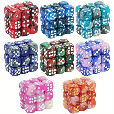 Dadi Acrilici D6 da 12mm Mini Cubo a 6 Facce Bicolore Angolo Arrotondato Dadi da Gioco per Festa di Club D&D RPG Gioco da Tavolo Accessori da Tavolo da Bar