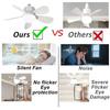 with E27 Base E27 Screw Ceiling Fan Light Mute Design 3 Color Lights Fan  Home Decor