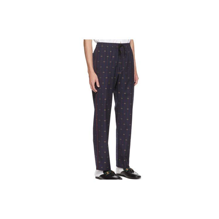 GUCCI Casual Pants Men's Marine Blue Moderate Straight Fit Pants 2214-51M19-0021