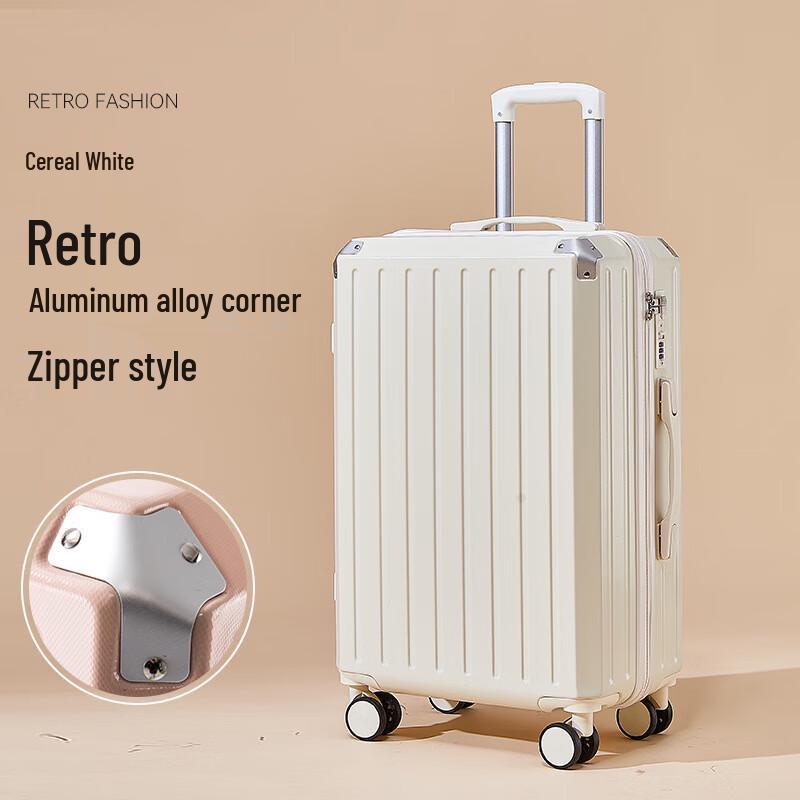 Ruyishi Vintage Metal Corner Travel Suitcase 24 inches