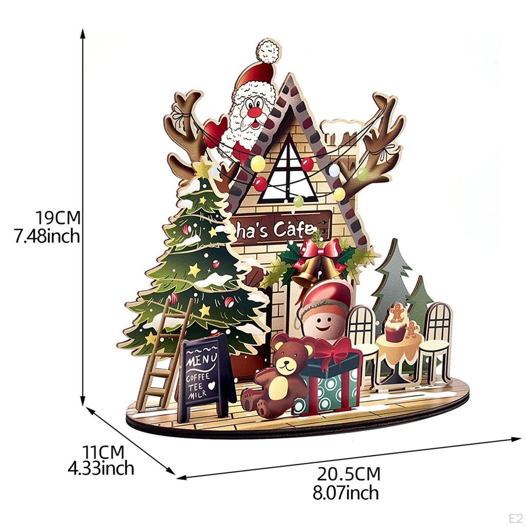 2 Pieces Christmas House 3D Puzzles Set DIY Puzzle Gift Cute Toys Tabletop