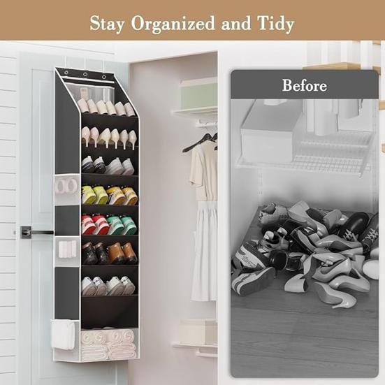 Shoe Organizer 8 Tier Over The Door Shoe Organizer Hanging Closet Shoe Storage