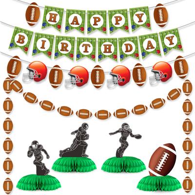 Rugby Fans Birthday Party Decoration Super Bowl La Flag Latte Cake Power Strip Set
