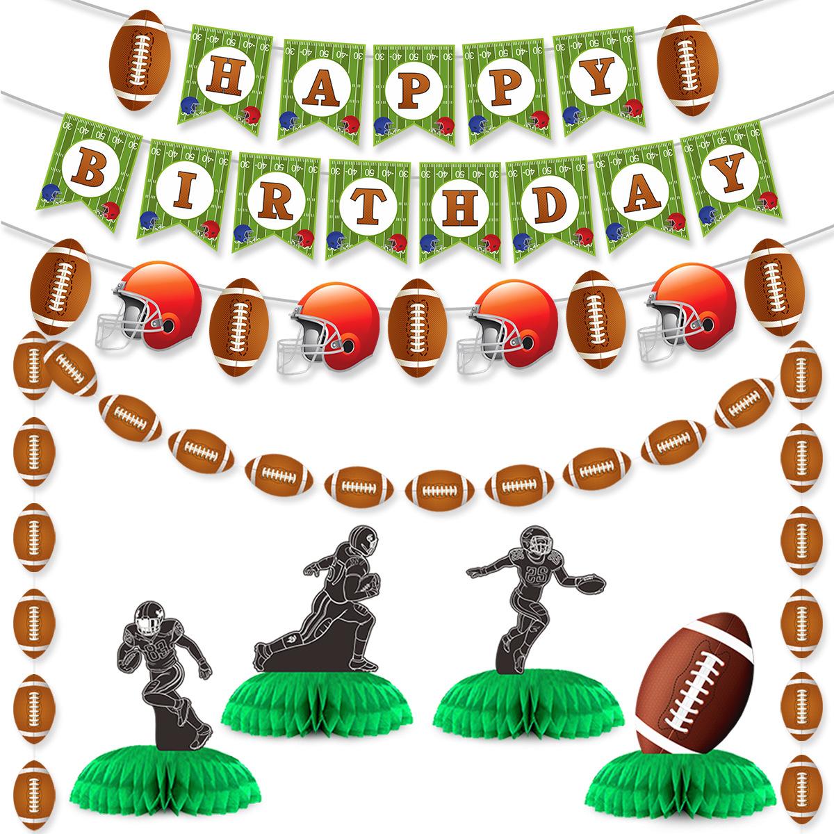 Decorazione Festa di Compleanno per Fan di Rugby Super Bowl La Bandiera Torta Latte Set Ciabatta cm