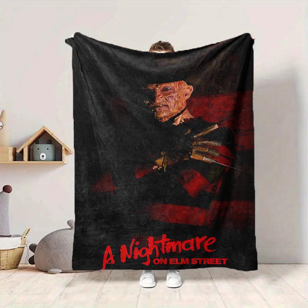 1pc A Nightmare on Elm Street Flannel Throw Blanket - HD Printed Lightweight Soft Warm All-Season Blanket for Sofa, Bed, Travel, Camping 062