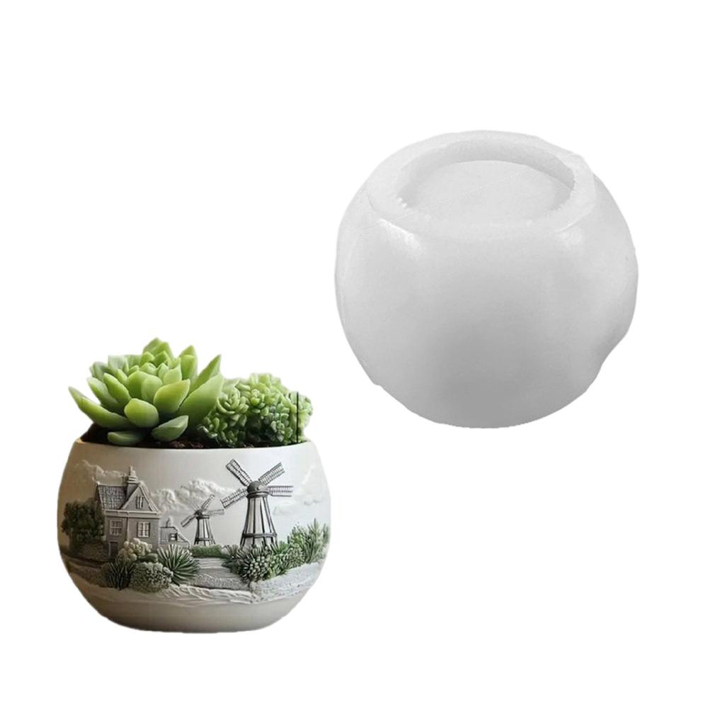 Practical Florals Flower Pots Sturdy Silicone Mould Cement Plaster Craft Supplies for Garden and Indoor Decoration