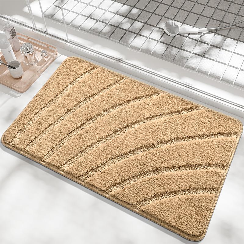 

3D Bathroom Soft Plush Anti-skid Mat Super Absorbent Solid Color Rug for Toilet/Washroom Durable Easy To Clean Carpet Alfombra 40x60cm бежевий