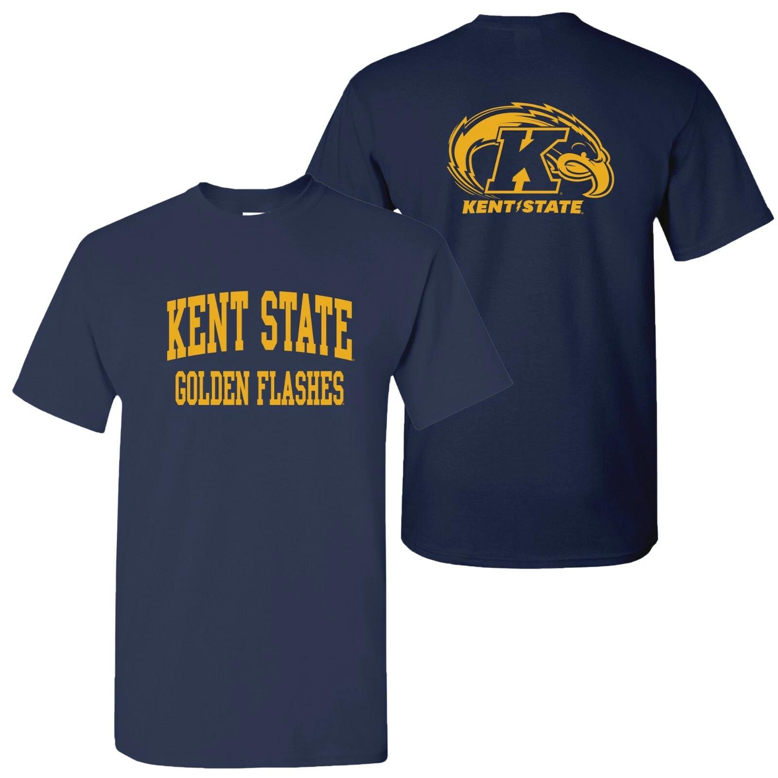 Kent State Golden Flashes Front and Back Print T-Shirt - Navy 2XL