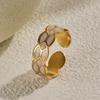 Exquisite Retro Snake Pattern Titanium Steel Ring with Water Drop Design for Women