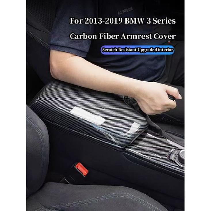 Carbon Fiber Armrest Console Box Panel Cover Fit BMW F30 F34 328i 320i 2013-