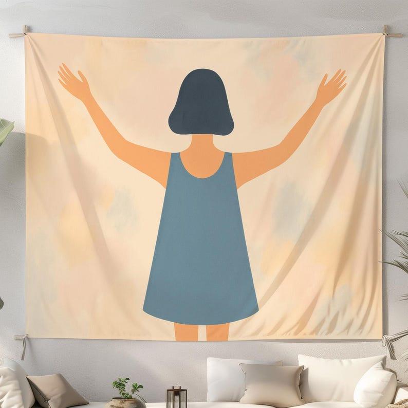 girl tapestry 75x100 чёрный