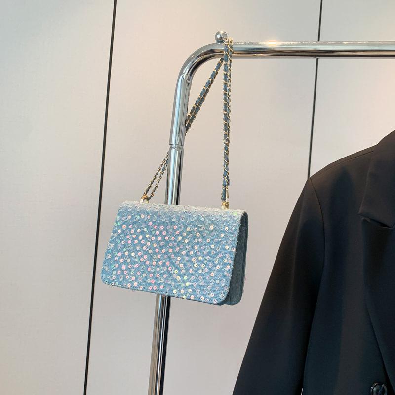 

2025 лето новый тренд ins стиль spice girl мода корейская версия сумка-цепочка под мышкой универсальная сумка-мессенджер маленькая квадратная сумка женская