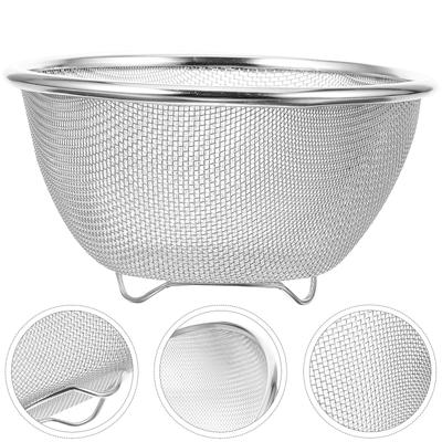 Thickened Stainless Steel Sink Drain Basket Rice Sieve Wash Kitchen Basin Food Washing Bowl Strainer Colander Mesh Strainer