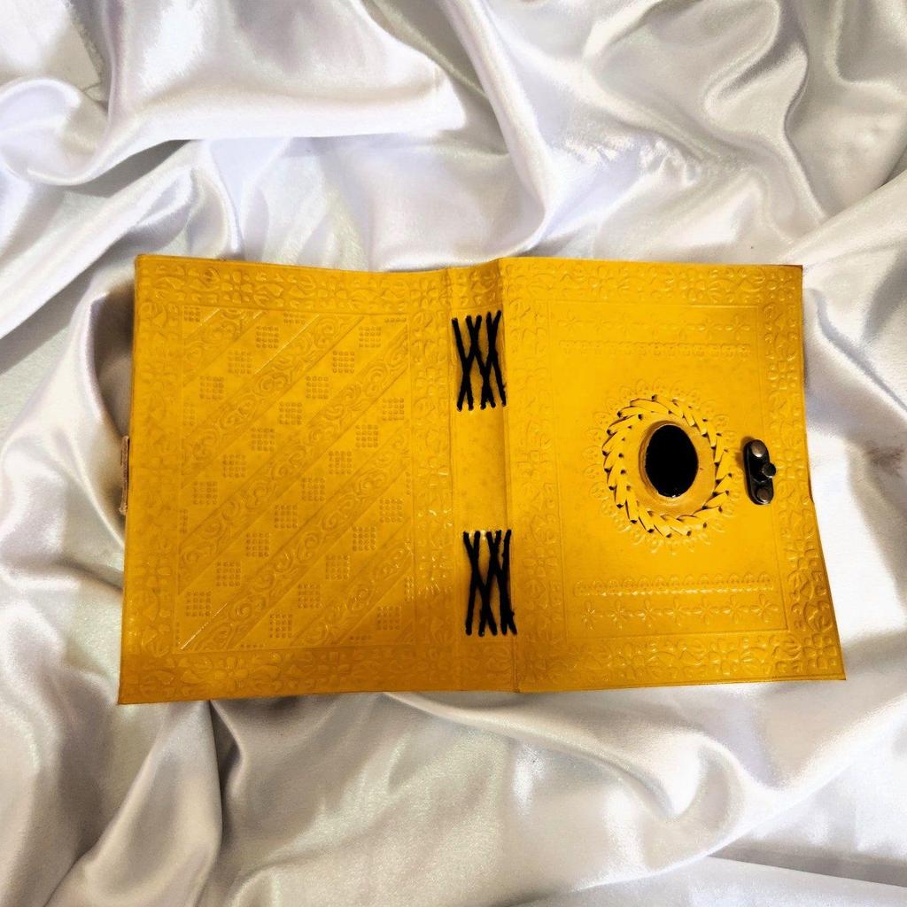 Leather Journal, Embossed with Stone Notebook, Wedding Gift, Writing Journal, Sketchbook, Dream Journal, Leather Dairy, Gift.