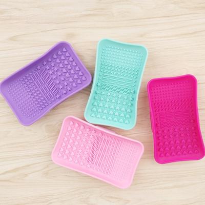 1Pcs Silicone Brush Cleaning Tool Soap Dish Shape Cosmetics Cleaner Washing Brushes Cleanser Clean Beauty Essentials