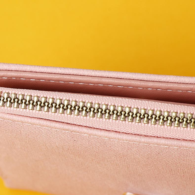 Women's Short Korean Cartoon Cat Wallet & Coin Purse - Cute Embroidered Kitten Card Holder