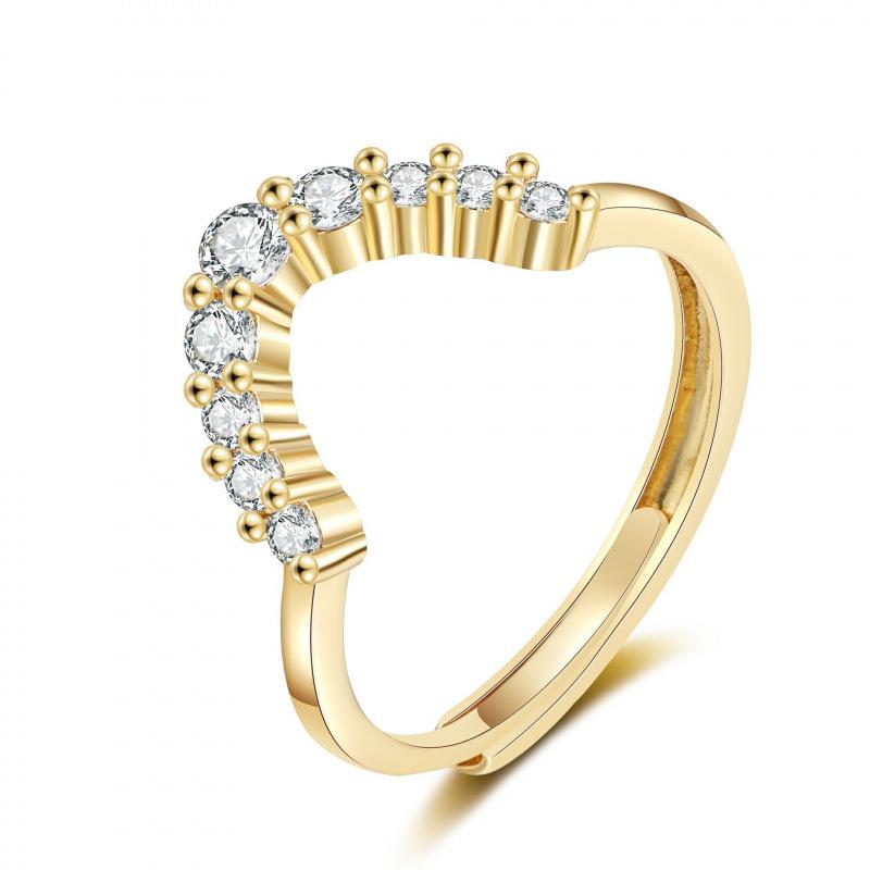 Niche Rhinestone Ring for Women – Personalized, Fashionable, Adjustable Open Design