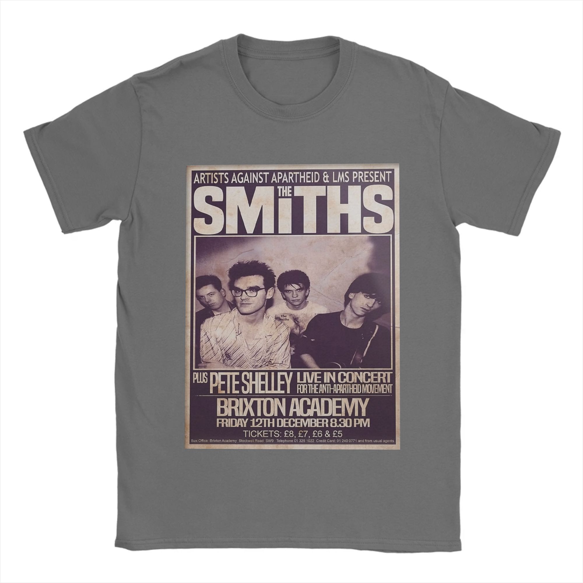 The Smiths T-Shirts for Unisex Women 1986 The Final Concert Novelty Tees Round Collar Short Sleeve T Shirts Gift Idea Clothes S