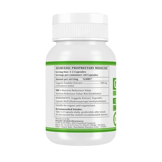 Morsan Nutraveda Guggulu (Commiphora Mukul)| 60 x 500 mg Veg Capsules | Helps Maintain Lipid Balance | Herbal High-Potency Formula