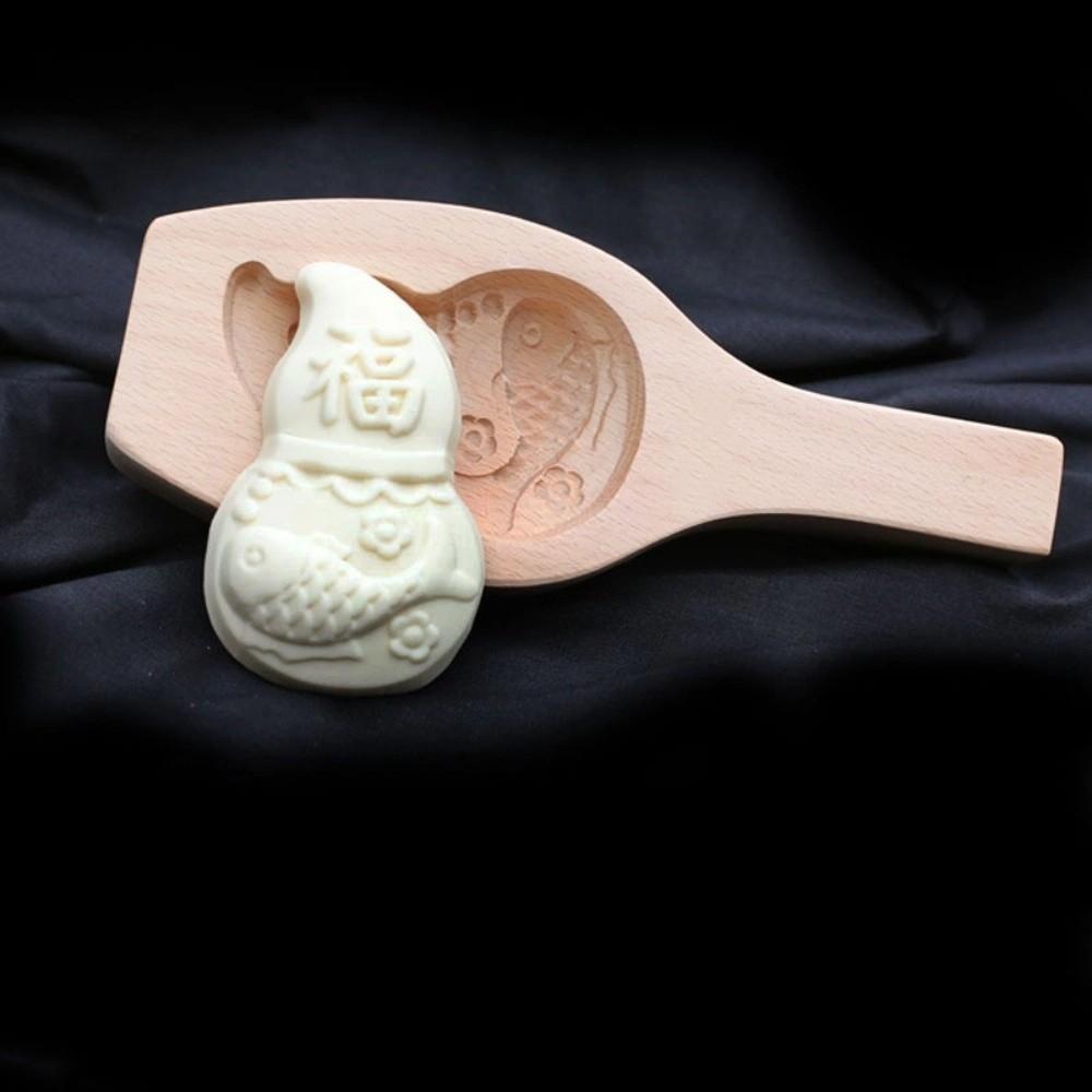 Carved Wood Baozi Mold 3D Steamed Stuffed Bun Tool Multifunctional Steamed Bread Mold  Kitchen