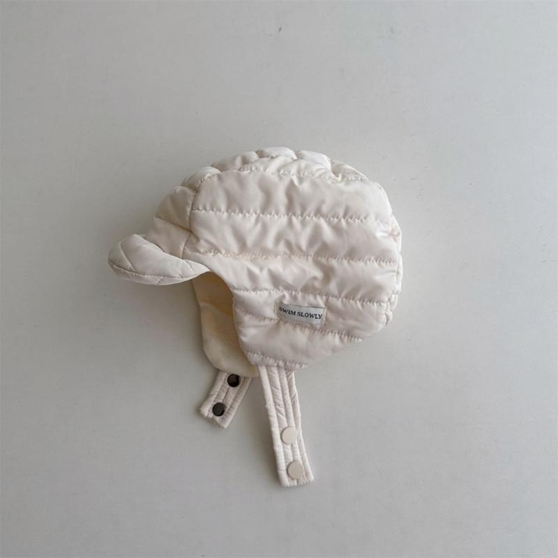 Stylish Baby Hat Autumn Winter Warm Pilot Beanie Cap Cotton Earflap Bonnet Hat Solid Windproof Headwear for 1-4 Years