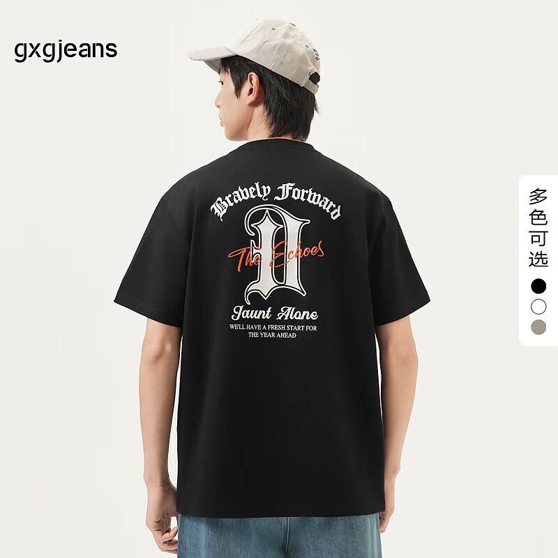 GXGJeans Men s Two-Tone Striped Loose Fit T-Shirt 175/L