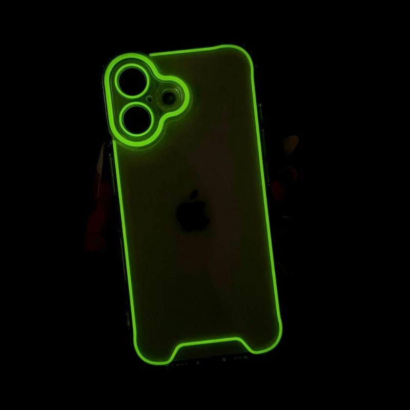 Luminous Neon Fluorescent Clear Phone Case For For Iphone 16 Pro Max 1 14 13 12 11 Plus Camera Protection Soft Shockproof Cover