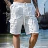Sommer Mode Locker Weiße Cargoshorts Herren Schön Streetwear Strandbekleidung Einfarbig mit Taschen Shorts Trainingshose