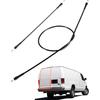 Rear Left Cargo Door Upper & Lower Latch Release Cables Compatible With Ford E-150 E-250 E-350 1992- E-450 2002- Club Wagon Super Duty Replace#