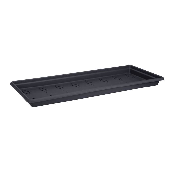 ELHO Saucer Planter Green Basic XXL - L 32.9 X L72.2 X H 5.8 Cm - Black - Plastic