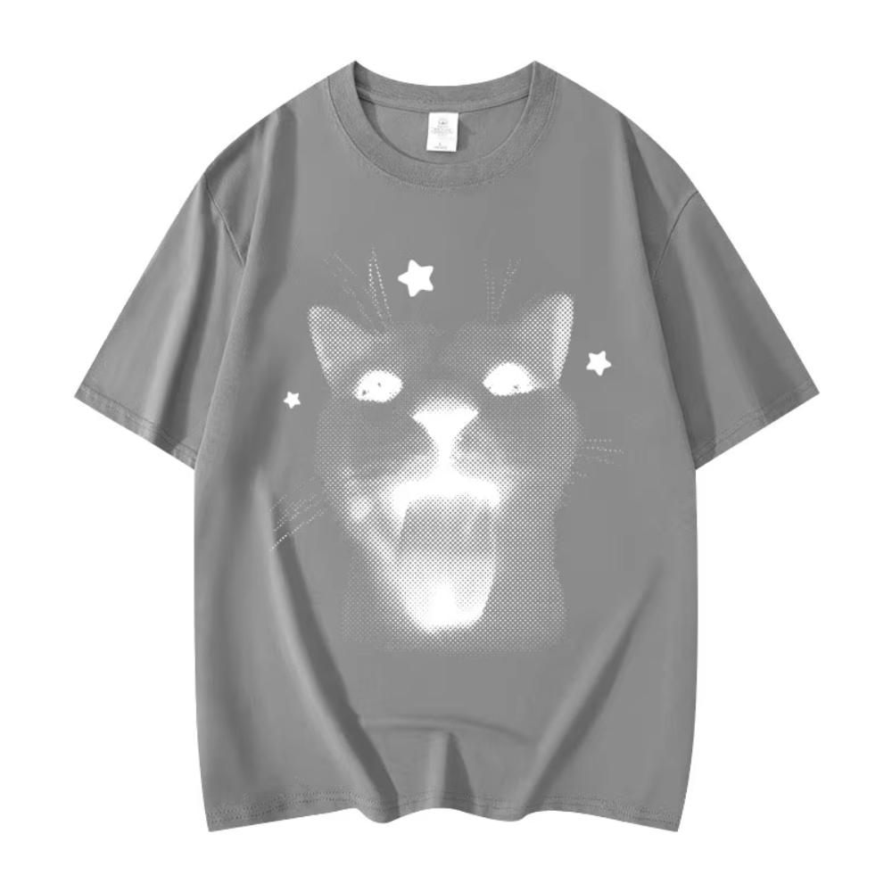 Funny Cat Meme Graphic T Shirts Men's Women Clothing Harajuku Y2k Oversized T-shirts Fashion Trend Vintage Short Sleeve T-shirts