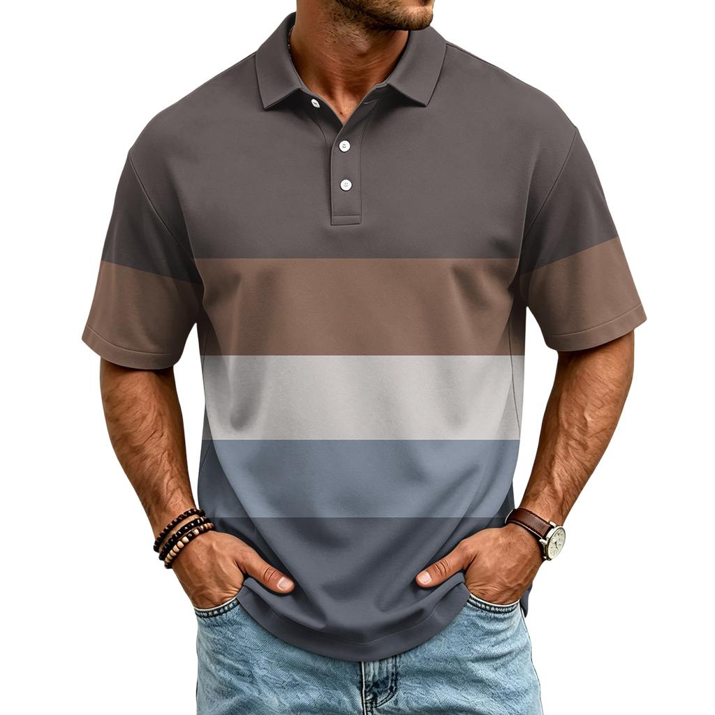 Men's Casual Quick Dry Mesh Polo Shirt Lightweight Breathable Golf Performance Shirt with Button Collar for Outdoor Sports and Everyday Wear